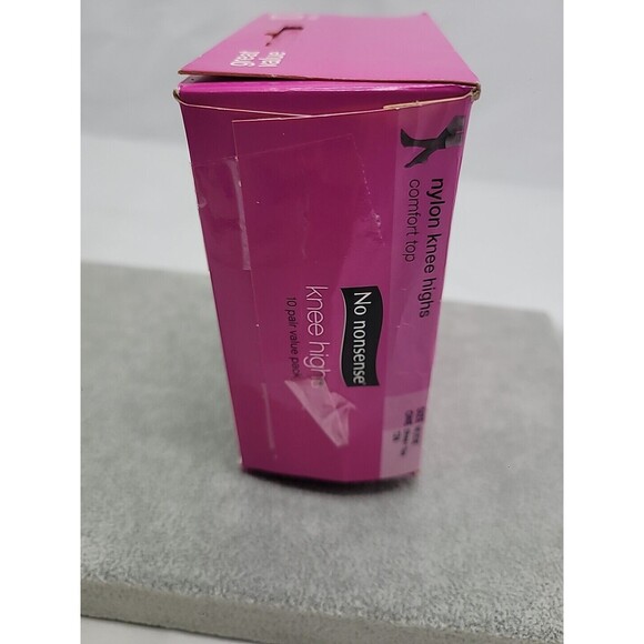 NO NONSENSE 10 Pair Knee Highs Comfort Top Pantyhose One Size Nude Sheer Toe NEW - Picture 6 of 10